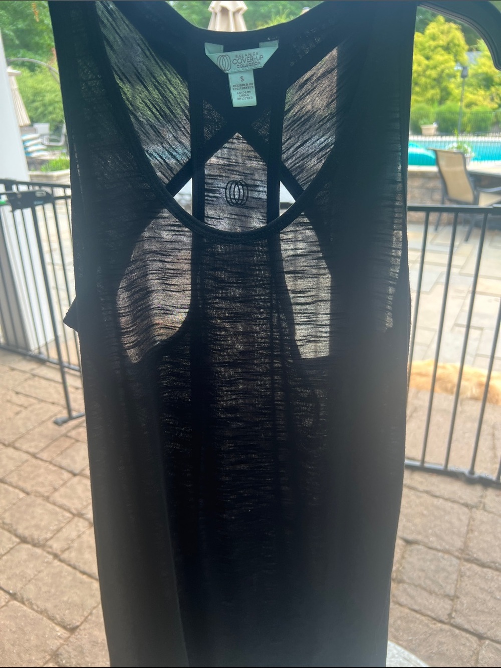 Balance Collection Black Sheer Racerback Cover-Up Dress